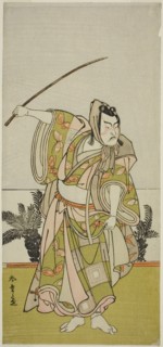 The Actor Ichikawa Danzo IV as Soga no Goro Tokimune in the Play Chigo Suzuri Aoyagi..., c. 1777. Creator: Shunsho.