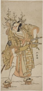 The Actor Nakamura Nakazo I as Matano no Goro in the Play Hana-zumo Genji Hiiki..., c. 1775. Creator: Shunsho.