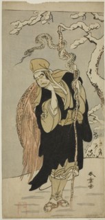 The Actor Ichimura Uzaemon IX as Aza-maru in the Play Yui Kanoko Date-zome Soga..., c. 1774. Creator: Shunsho.