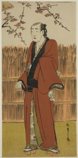The Actor Onoe Matsusuke I as Baramon no Kichi in the Play Hatsumombi Kuruwa Soga..., c. 1780. Creator: Shunsho.