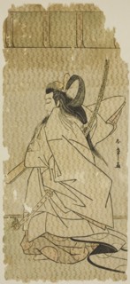 The Actor Onoe Matsusuke I as Prince Takanori in the play "Kaeribana Eiyu Taiheiki,"..., c. 1779. Creator: Shunsho.
