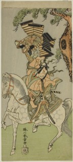 The Actor Ichikawa Danjuro V as Soga no Goro Tokimune in the Play Sakai-cho Soga..., c. 1771. Creator: Shunsho.