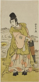 The Actor Ichikawa Yaozo II as Shii no Shosho Okinori in the Play Sugata no Hana Yuki..., c. 1776. Creator: Shunsho.