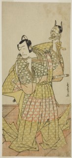 The Actor Ichikawa Danjuro V as Kudo Suketsune in the Play Kaido Ichi Yawaragi Soga..., c. 1778. Creator: Shunsho.