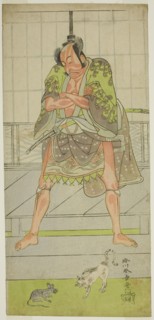 The Actor Ichikawa Danjuro V as the Yakko Matsueda Sakinosuke in the Play Keisei Momiji..., c. 1772. Creator: Shunsho.