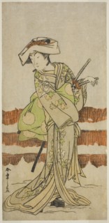 The Actor Onoe Kikugoro I as Tonase in the Play Kanadehon Chushin Nagori no Kura..., c. 1780. Creator: Shunsho.