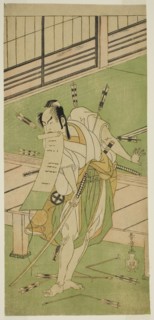 The Actor Otani Hiroji III as a White Fox Disguised as Ukishima Daihachi in the Play..., c. 1770. Creator: Shunsho.