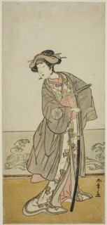 The Actor Nakamura Tomijuro I as Lady Hangaku (Hangaku Gozen) in the Play Wada-..., c. 1777. Creator: Shunsho.