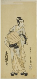 The Actor Ichikawa Danjuro V as Soga no Goro Disguised as a Komuso in the Play..., c. 1771. Creator: Shunsho.
