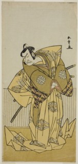 The Actor Nakamura Nakazo I as Kudo Sukestune (?) in the Play Kokimazete Takao Soga..., c. 1778. Creator: Shunsho.