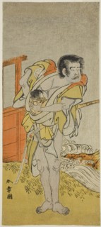 The Actor Otani Tomoemon I as Kasahari Hokkyo in the Play Kazoe Uta Ta Ue Soga..., c. 1776. Creator: Shunsho.