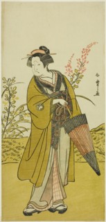 The Actor Otani Tomoemon I as Otsuma in the Play Kabuki no Hana Bandai Soga, Performed..., c. 1781. Creator: Shunsho.