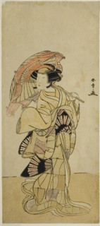 The Actor Nakamura Tomijuro I as a Female Fox from Mt. Ubagadake in the Play Chigo..., c. 1777. Creator: Shunsho.