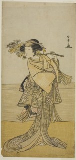 The Actor Nakamura Tomijuro I as a Female Fox from Mt. Ubagadake in the Play Chigo..., c. 1777. Creator: Shunsho.