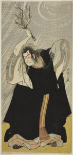 The Actor Nakamura Nakazo I as the Thunder God, an Incarnation of Kan Shojo, in the Play..., c.1780. Creator: Shunsho.