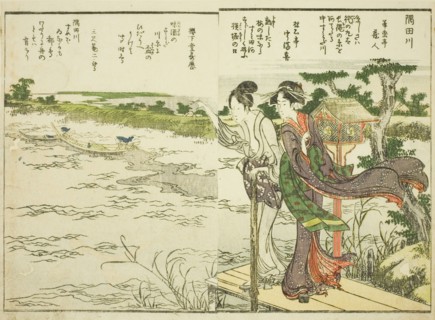 Sumida River, from vol. 1 of the illustrated book "Fine Views of the Eastern Capital at a..., 1800. Creator: Hokusai.