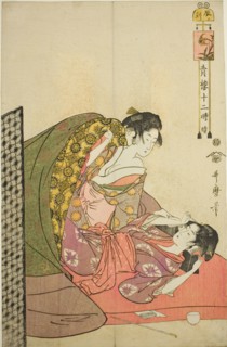 Hour of the Dragon (Tatsu no koku), from the series "Twelve Hours in Yoshiwara (Seiro..., c. 1794. Creator: Kitagawa Utamaro.