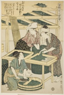 No. 3 (san), from the series "Women Engaged in the Sericulture Industry (Joshoku..., c. 1798/1800. Creator: Kitagawa Utamaro.