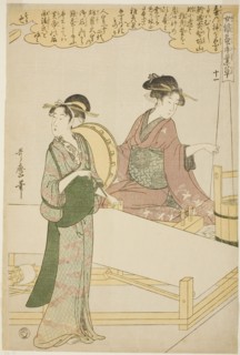 No. 11 (juichi), from the series "Women Engaged in the Sericulture Industry (Joshoku..., c1798/1800. Creator: Kitagawa Utamaro.