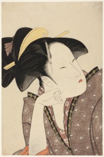 Reflective Love, from the series "Anthology of Poems: The Love Section (Kasen koi no..., c1793/94. Creator: Kitagawa Utamaro.