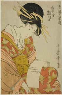 Yosooi of the Matsubaya, from the series Selections from Six Houses in Yoshiwara..., c. 1801/02. Creator: Kitagawa Utamaro.