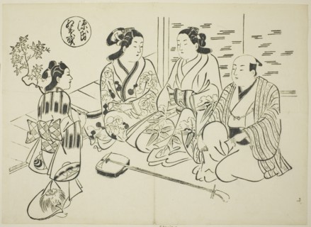 The Momiji-no-ga Chapter from "The Tale of Genji" (Genji Momiji-no-ga), from a series..., c. 1710. Creator: Okumura Masanobu.