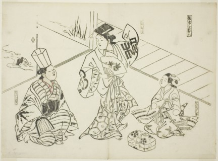 Sanbaso Dance in a Brothel (Ageya sanbaso), no. 1 from a series of 12 prints...plays, c. 1716/35. Creator: Okumura Masanobu.