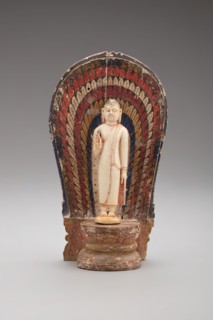 Buddha Standing with Hand in the Gesture of Reassurance (Abhayamudra) with...(1480-1815). Creator: Unknown.