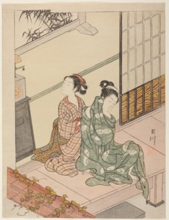 The Evening Bell of the Clock (Tokei no bansho), from the series "Eight Views of the...", c. 1766. Creator: Suzuki Harunobu.