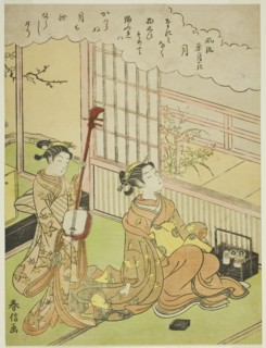 The Moon (Tsuki), from the series "Fashionable Scenes of Snow, Moon and Flowers...c. 1768/69. Creator: Suzuki Harunobu.