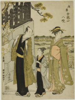 The View from Komagata Hall, from the series "Eight Precincts of Kinryuzan Temple in..., c. 1782. Creator: Torii Kiyonaga.
