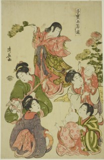 Chrysanthemum festival, from the series "Precious Children's Games of the Five..., c. 1801. Creator: Torii Kiyonaga.