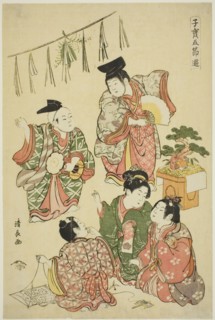 The New Year's Festival, from the series "Precious Children's Games of the Five..., c. 1801. Creator: Torii Kiyonaga.