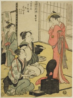 Hairdressing Room (Kamibeya), from the series "Ten Kinds of Incense in the Pleasure..., c. 1793/94. Creator: Torii Kiyonaga.
