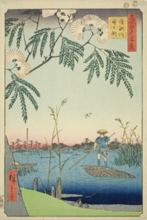 Ayase River and Kanegafuchi (Ayasegawa Kanegafuchi), from the series "One Hundred..., 1857. Creator: Ando Hiroshige.