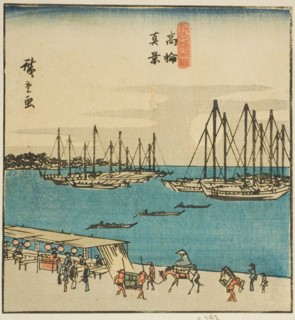 True View of Takanawa (Takanawa shinkei), section of a sheet from the series "Famous..., 1840s. Creator: Ando Hiroshige.