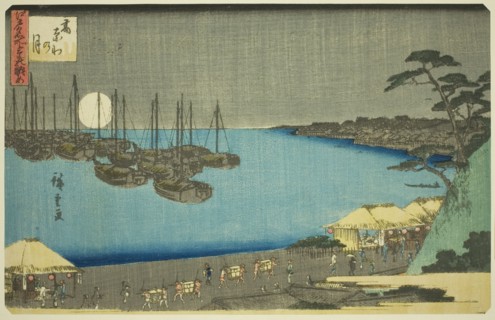 Moon at Takanawa (Takanawa no tsuki), from the series "Three Views of Famous Places...c. 1839/42. Creator: Ando Hiroshige.