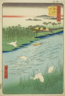 Ferry Crossing at Sakasai (Sakasai no watashi), from the series "One Hundred Famous..., 1857. Creator: Ando Hiroshige.