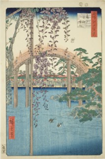 Precincts of Kameido Tenjin Shrine (Kameido Tenjin keidai), from the series "One Hundred..., 1856. Creator: Ando Hiroshige.