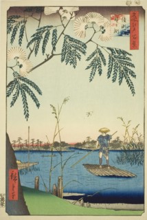 Ayase River and Kanegafuchi (Ayasegawa Kanegafuchi), from the series "One Hundred..., 1857. Creator: Ando Hiroshige.