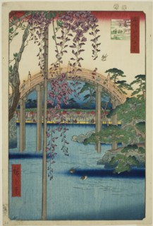 Precincts of Kameido Tenjin Shrine (Kameido Tenjin keidai), from the series "One Hundred..., 1856. Creator: Ando Hiroshige.