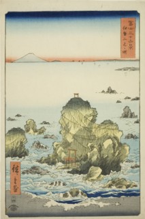 Futami Bay in Ise Province (Ise Futamigaura), from the series "Thirty-six Views of Mount..., 1858. Creator: Ando Hiroshige.
