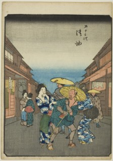 Goyu, from the series "Fifty-three Stations [of the Tokaido] (Gojusan tsugi)," also known..., 1852. Creator: Ando Hiroshige.