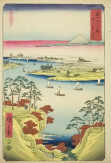 The Tone River at Konodai (Konodai Tonegawa), from the series "Thirty-six Views of Mount..., 1858. Creator: Ando Hiroshige.
