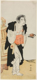 The Actor Nakamura Nakazo I as the Renegade Monk Dainichibo Soliciting Alms, in the Pla..., c. 1779. Creator: Shunsho.