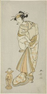 The Actor Ichikawa Danjuro V as the Spirit of Monk Seigen in the Shosagoto Dance Sequen..., c. 1772. Creator: Shunsho.