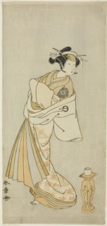 The Actor Nakamura Noshio I as the Spirit of the Courtesan Takao, in the Shosagoto Danc..., c. 1772. Creator: Shunsho.
