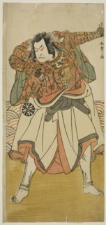 The Actor Nakamura Nakazo I as Chinzei Hachiro Tametomo Disguised as an Ascetic Monk..., c. 1780. Creator: Shunsho.