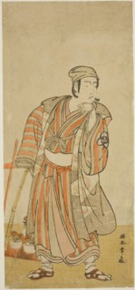 The Actor Bando Mitsugoro I as Taira no Tadamori Disguised as a Potted-Plant Seller in..., c. 1776. Creator: Shunsho.