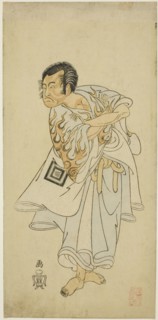 The Actor Ichikawa Danzo III as the holy hermit Narukami in the play "Narukami", perfor..., c. 1768. Creator: Shunsho.
